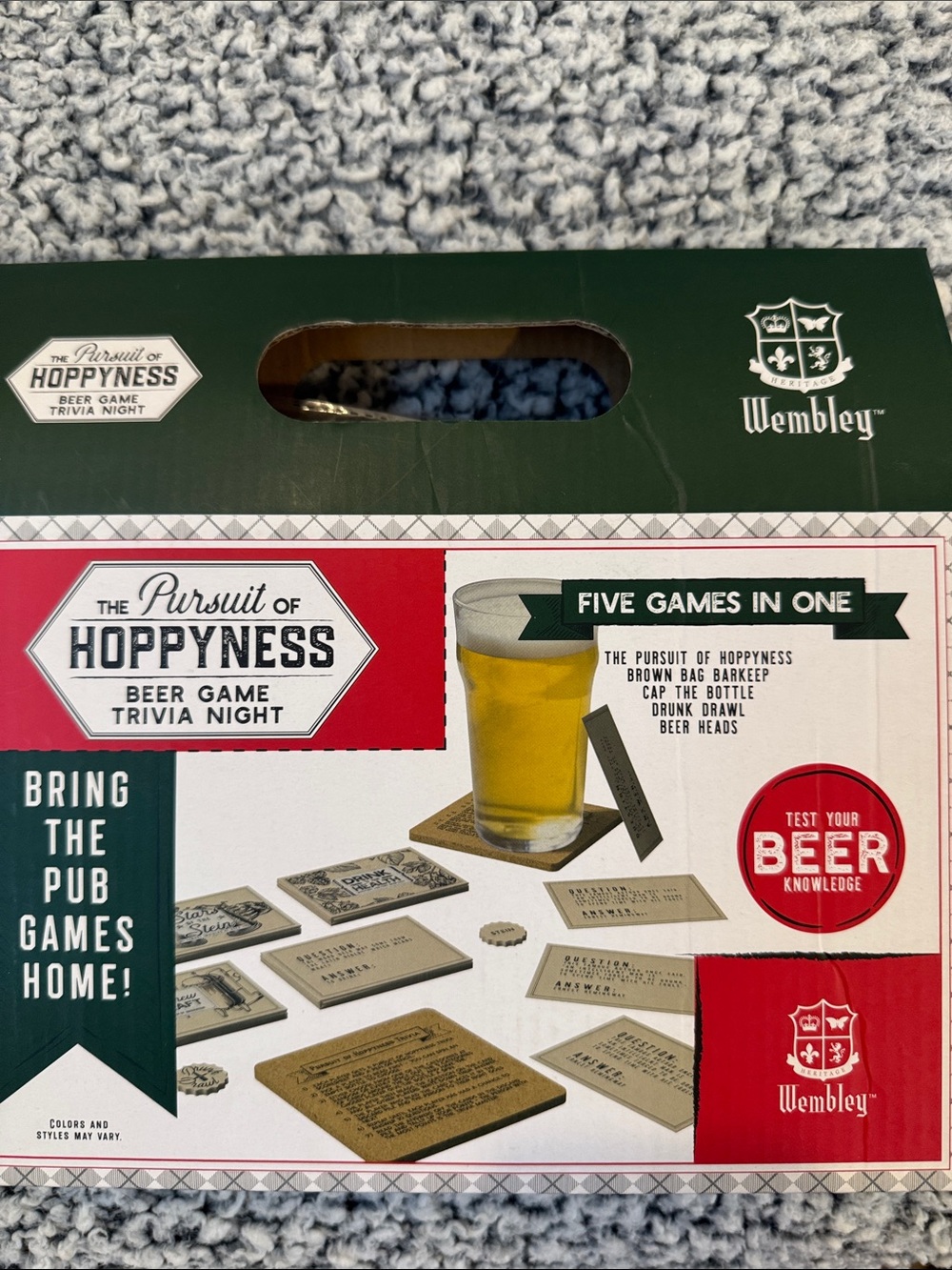 Wembley Pursuit of Hoppyness Beer Game Set - Green and Red Accents